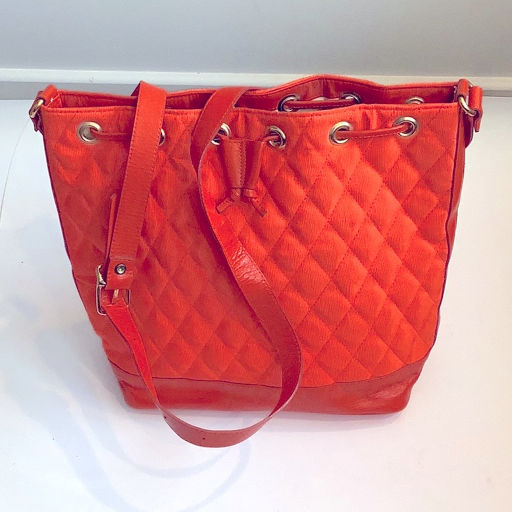 Bally’s Orange Quilted Vintage Bally Bag - early 1990’s - mint condition.